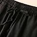 Mzkdieey Cotton Linen Wide Leg Pants for Women Loose Fit Elastic High Waist Trousers Summer Casual Beach Pants with Pockets Black