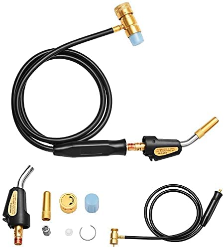 GJCrafts MAPP Antorcha de Propano con Manguera de 1,5 m, Antorcha de Gas, Linternas para Soldadura Inicio de Gatillo, Antorcha de Cocina Llama para Cocinar, Soldar (Bombonas de Gas no Incluidas) Cover