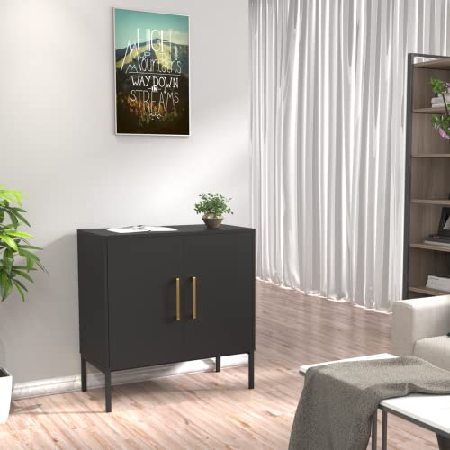 Novamaison Sideboard Buffet Cabinet, Black Storage Cabinet With 2 Doors And Adjustable Shelves, Accent Cabinet For Dining Room,Hallway #TOP5