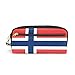 Produktbild Eslifey Federmäppchen mit Flagge von Norwegen tragbar PU Leder Schule Stifteetui Schreibwaren Stifttasche für Kinder Wasserdicht Kosmetik Tasche Make-up Beauty Case