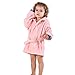 MICHLEY Baby Bademantel Kinder 100% Baumwolle Kapuzenhandtuch Mädchen Dinosaurier Badetücher, Rosa 1-3 Jahre