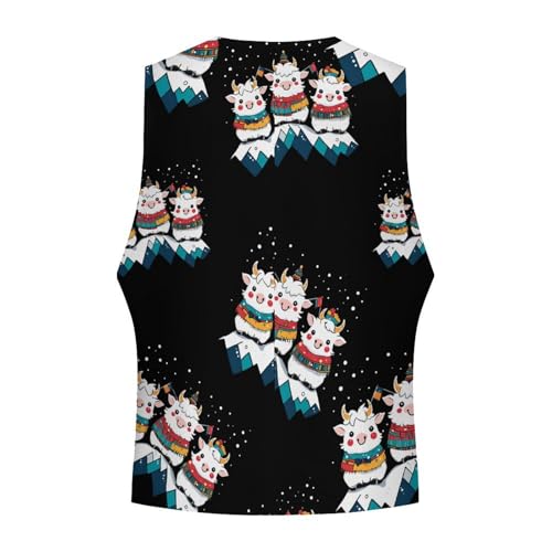 Tibetan Yaks Snows Mountain Men's Formal Suit Vest for Business Formal Or Casual Dress Waistcoat Wedding 5