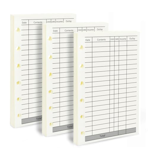 Planificateur budgétaire A7 recharges de papier à 6 trous pour maîtriser vos dépenses