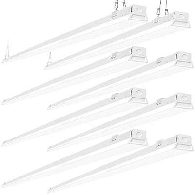ANTLUX 8FT LED Shop Light Fixture, 110W LED Strip Light, 12200 LM, 5000K, 8 Foot LED Linear Lights, Linkable led Lighting for Garage Warehouse Workshop, Fluorescent Tube Replacement, 8 Pack