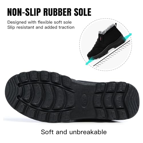 SHIBEVER Womens Snow Boots Ankle Booties Waterproof Winter Boots Synthetic Leather Side Zip Fashion Boots4