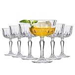 Martini Cocktail Glass, Set of 6 Retro 241ml Crystal Cocktail Glasses for Martini Margarita and Espresso Martini, Premium Quality Drinkware