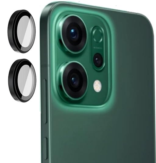 Image of HQ+ New For Oppo Reno 14 5G Camera Ring Lens Tempered Glass Protector Back Camera Lens Screen Protector 3D Anti Shock /Anti-Scratch /Clear /BLACK /2 PIECE IN (1Set)