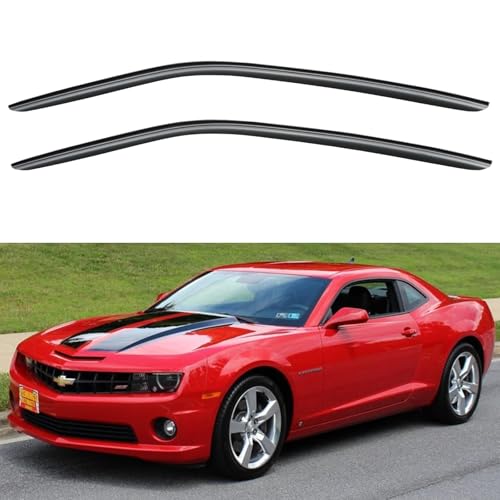 Image of Window Visors Rain Guards Shield for 2010-2025 Chevy Camaro Coupe, Out-Channel Window Vent Wind Deflectors Visors Shades for 10-25 Camaro (Excludes Convertible)