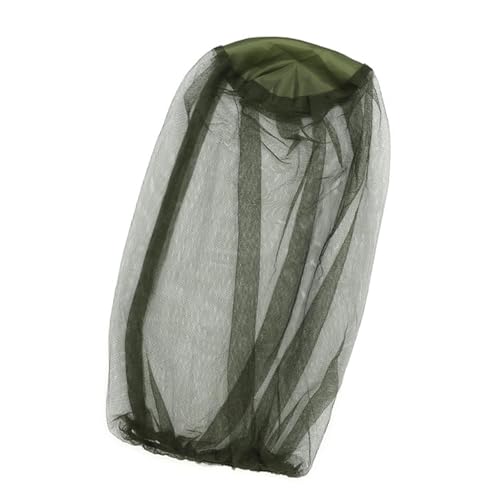 kowaku Head Net Face Mesh Sun Protection Screen Net High Visibility Face Neck Netting Hood Fishing Cap for Hiking Outdoor Activities Green and Black