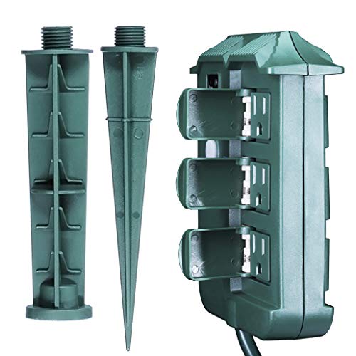 Uninex Ec1605 Outdoor Yard Stake With Remote Control, Timer, Photocell Light Sensor, Weatherproof, Extra Long, 6-Outlet, Ul Listed, 6-Foot #TOP3