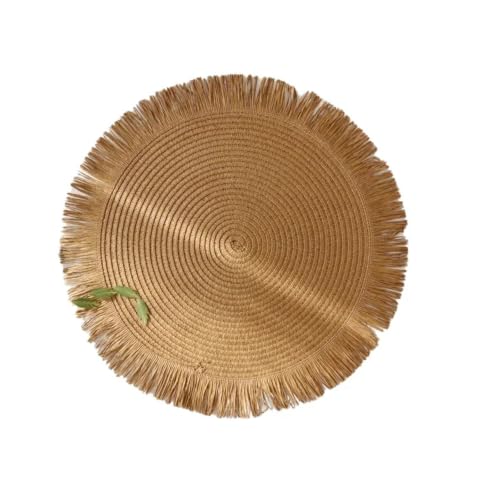 Napperons ronds tressés tapis de table tissés isolants marron
