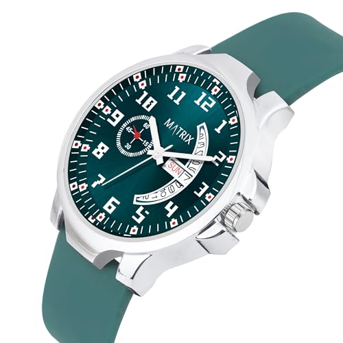 Matrix Classic 2.0 Day & Date Analog Watch with Softest Silicone Strap for Men & Boys (Teal) - Image 5