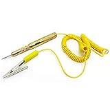 【Cuerpo del probador de calidad】 Probador de circuito automotriz profesional con cuerpo premium, que permite más resistencia y durabilidad. Sonda afilada de acero inoxidable para perforar cables sin esfuerzo, también para áreas estrechas de difícil acceso.