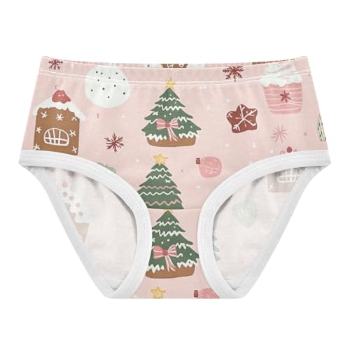 Christmas Gingerbread House Girls' Underwear Breathable Material Comfort Color for Kids in Sizes 2T,3T, 4T, 5T, 6Y and 8Y - Main Image
