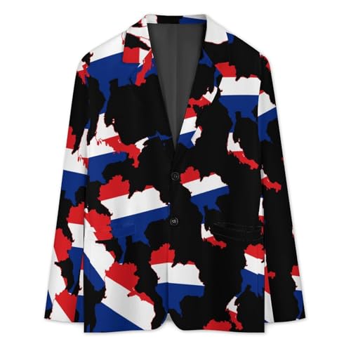 Thailand Thai Flag Men's Slim Suit Long-Sleeve Prom Tuxedo Classic Two Button Business Jacket3