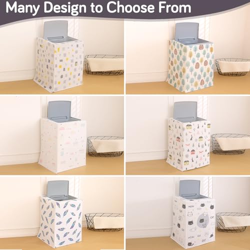 Image of HOKIPO Top Load Washing Machine Cover | Waterproof & Dustproof PEVA Protective Cover for 6kg, 6.5kg, 7kg & 7.5kg Fully Automatic Top Load Machines | Size 60x63x87 cm, Geometric Abstract (AR-5879-D1)