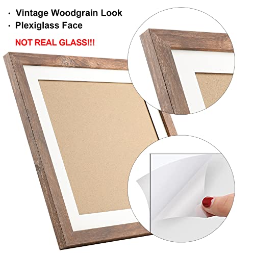 Toforevo 10X10 Square Picture Frames Set Of 2 Rustic Wood Grain Photo Frame For Gallery Wall Mounting Or Tabletop Display #TOP5