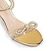 DREAM PAIRS Women's Double Bowknots Crystal Sandals Low Chunky Heels Clear Slingback Dress Shoes for Wedding Bridal Party,Size 9,Gold,DWUMHS2559