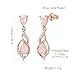 CiNily Opal Dangle Drop Stud Earrings for Women Teen, 14K Rose Gold Plated Tear Pendant Studs Cubic Zircon Teardrop Earrings Pink Opal Jewelry Gift for Wedding Christmas Birthday