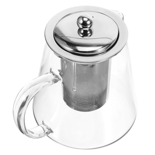 DECOMELODY 耐熱ガラスティーポット 透明加厚茶こし付き 電気コンロ対応 細かい茶葉抽出可能 花茶 果実茶用 家用ティーポット 純粋な味わい抽