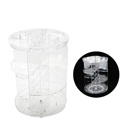 Preisvergleich Produktbild yuyte Schmink Aufbewahrung,Kosmetische Aufbewahrungsbox, Rotierende Transparente Schreibtisch-Finishing-Box, Rotation um 360 °, Große Kapazität, zum Aufbewahren von Bürsten / Lippenstiften / Makeup