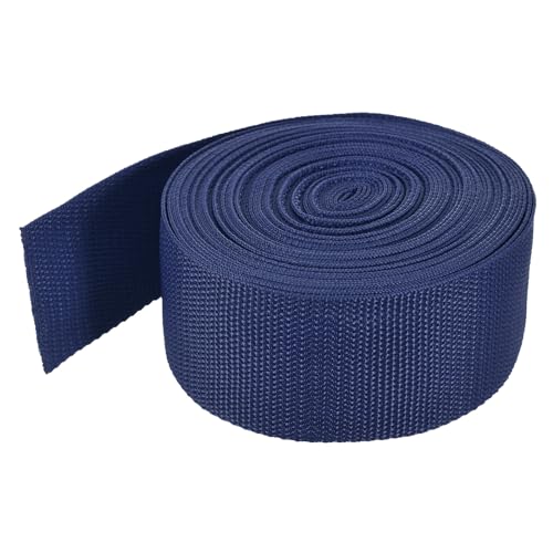 Image of MECCANIXITY Lightweight Polypropylene Webbing Strap 2 inch 10 Yard Backpack Strapping Band Navy Blue for Outdoor Luggage Cargo Straps