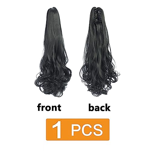 prinfantasy Hair Extensions Clip in Ponytail Claw on Curly Wavy Pony Tail High Heat Synthetic Hairpieces for Women Curly 22 Inch Hairpiece,GBMW001 - Image 2
