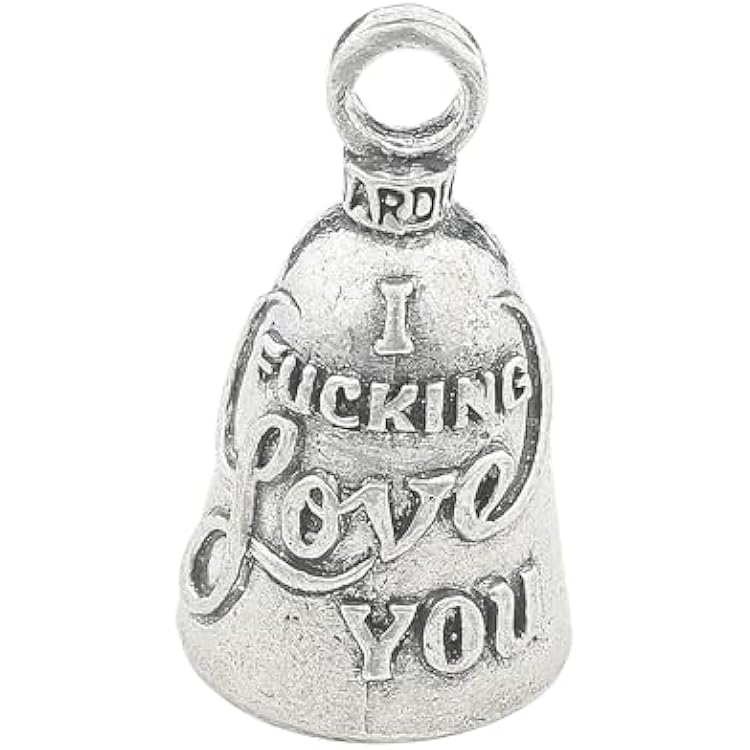 Guardian Bell I Fucking Love You Good Luck Bell w/Keyring &amp; Black Velvet Gift Bag | Motorcycle Bell | Lead-Free Pewter | Good Luck Gift to Friends &amp; Family | Bike Bell | Made in USA