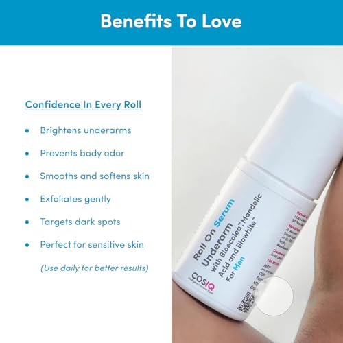 Cos-IQ Brightening Underarm Roll On Serum for Men | With Bioecolea, Mandelic Acid and Bio White | Skin & Exfoliates Underarms | Fresh & fragranced | 40ml 4 41QXH9jA05L