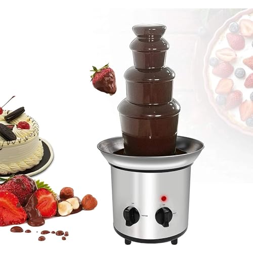 ZHJOPP Fuente de Chocolate Eléctrica, Acero Inoxidable, Adecuada para Derretir Caramelos, Queso, Fuente de Cascada de Chocolate Fundido DIY
