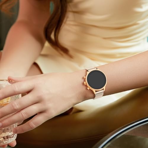 18mm Metal Bands for Garmin Venu 3S / Venu 2S / Vivoactive 4S / Vivomove 3S / Forerunner 265s Watch Bands, Quick Release Stainless Steel Metal Replacement Wristband Strap for Garmin Forerunner