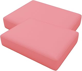 Highdi Color Sólido Funda Cojin Impermeable Exteriores, 2 Piezas Fundas Cojin Antideslizantes, Cushion Covers Elástico para Forma de L/Esquina, Cushion Slipcovers with Zipper (Rosa,55x50cm)