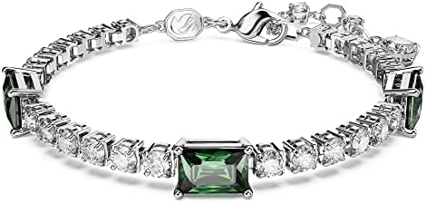 Swarovski Matrix Tennis Bracelet, Green and Clear Mixed-Cut Stone...