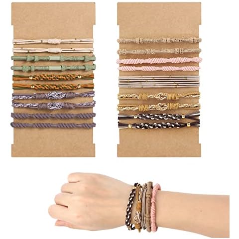 20 Stück Haargummis Mädchen Boho Cover