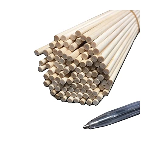 Trustleaf 4mm x 300mm Birch Hardwood Wooden Craft Sticks/Dowels - Seconds - Pack of 100 Dowels