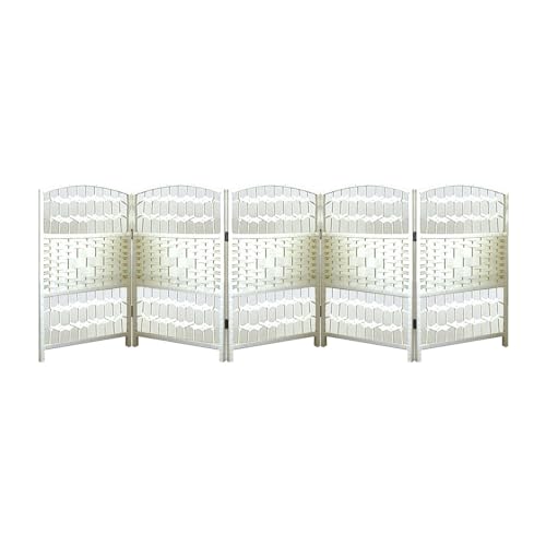 Paravent court et ornement décoratif en bois noble à 5 panneaux