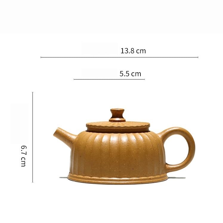 Chinesische handgeschnitzte Retro-Teekanne aus Keramik, handgefertigte Teekanne für den Haushalt, Teeservice, Teezeremonie, tragbare Reise-Teekanne, Teekanne für losen Tee (220 ml)