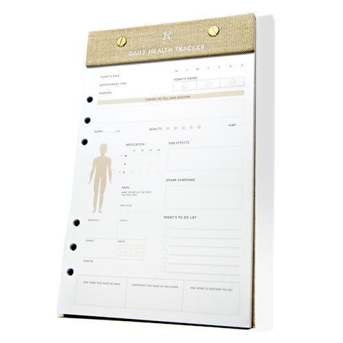 CanPlan Daily Health Tracker Notepad, Medical Health Tracker for Any Health Condition, Pain Tracker, Health Planner, Wellness Tracker, A5 size notepad, Tear-off sheets, Undated Notepad Organizer
