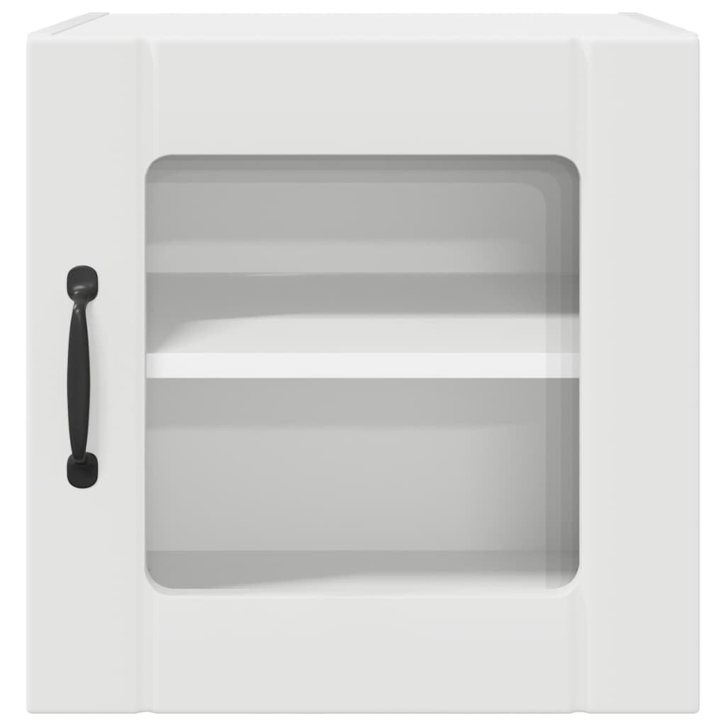 Lucca - Armadietto da parete in vetro bianco in legno 40 x 31 x 40 cm con anta, scaffale e spazio per cucina, sala da pranzo, dispensa e bar da caffè