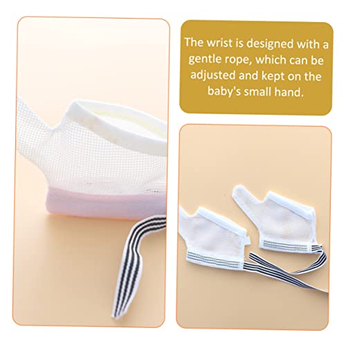 TOYANDONA 2pairs Adjustable Eat Glove Cover Stop Sucking Glove for Boy Girl Thumb Guard Mesh Design Protects Nails Comfortable for Night Tv3