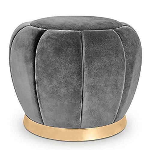 Pouf rond en velours de 45 cm, le repose-pieds idéal pour votre coin lecture de salon