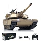wheelfun 2,4 GHz Henglong 1/16 7.0 Kunststoff M1A2 Abrams RTR RC Panzer 3918 W/360° Turm Hobby Grade Modell für Kinder ab 14 Jahren