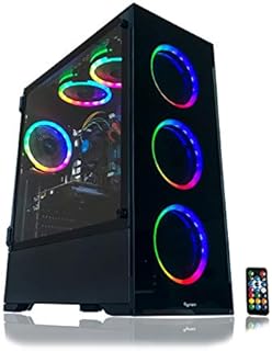 Alarco Gaming PC Desktop Computer Intel i5 3.10GHz,8GB Ram,1TB Hard Drive,Windows 10 pro,WiFi Ready,Video Card Nvidia GTX 650 1GB, 6 RGB Fans with Remote