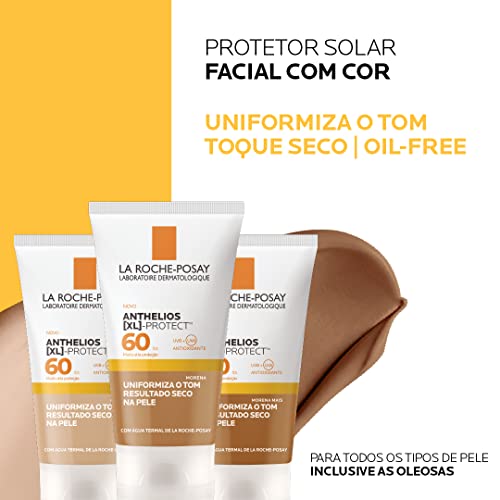 La Roche-Posay, Protetor Solar Facial Anthelios XL-Protect, Cor Clara, FPS60, Rápida Absorção, Textu