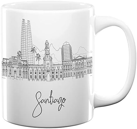 Miniatura 18 de TJ Originals - Taza de café Santiago Chile, regalo de taza de café de recuerdo de viaje turístico, taza de cerámica negra Skyline de 11 oz, taza
