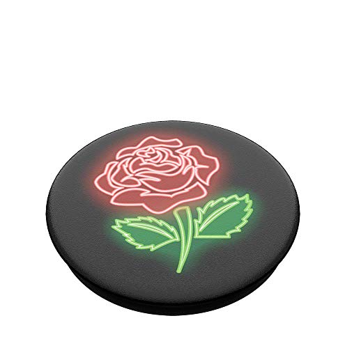 Image of PopSockets Phone Grip with Expanding Kickstand, Adhesive Grip - Neon Rose