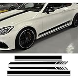 LMLZNP Edition 1 Side Skirt Hood Roof Racing Stripe Decal Sticker,for Mercedes Benz C63 Coupe W205 Carbon Fiber Vinyl AMG C200 C43 C250