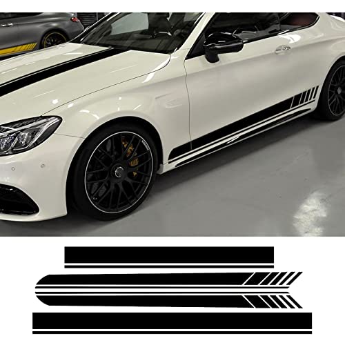 LMLZNP Edition 1 Side Skirt Hood Roof Racing Stripe Decal Sticker,for Mercedes Benz C63 Coupe W205 Carbon Fiber Vinyl AMG C200 C43 C250