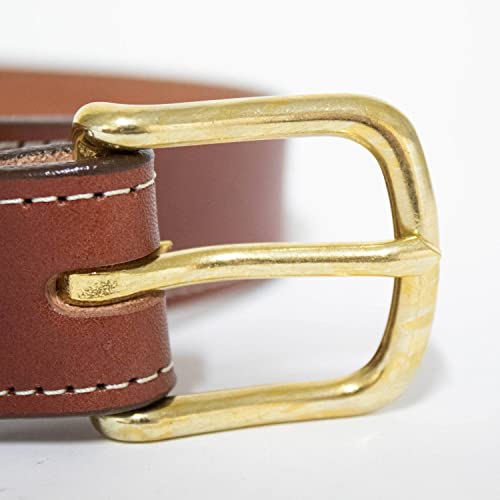 Amish-Made Leather Dress Belt for Business or Everyday Wear, Goldtone Buckle, 1.25 Inches Wide3
