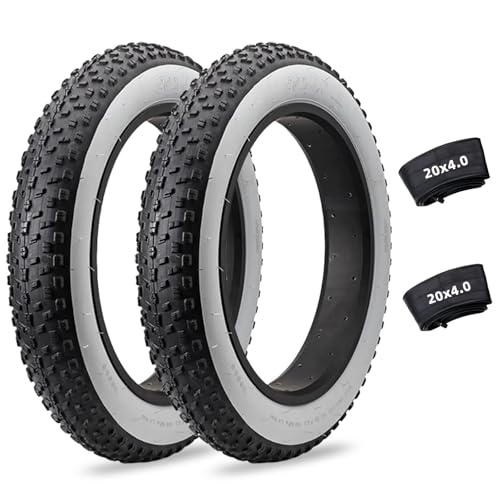 20/26x4.0インチ 電動自転車用ファットタイヤ交換セット、折りたたみ式タイヤ2本+チューブ2本 シティ・ロード・マウンテン・三輪バイク対応(20x4.0)